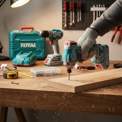 Kit Total 20v Sin Carbones, Atornillador 1/4'' Y 10mm, 2 Bat - Imagen 3