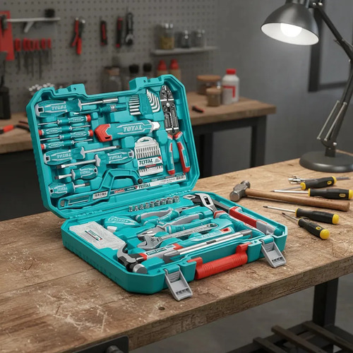 Kit Maleta Herramientas Manuales 168 Pcs Total Thkthp21686 Color Turquesa - Imagen 3