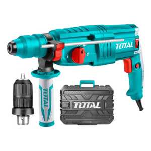 Rotomartillo Total 800w, 2.5 J, Doble Encastre: Sds Plus Y Mandril 13mm - Incluye Maletín Y Accesorios - Th308268-2 Turquesa 50 Hz/60 Hz
