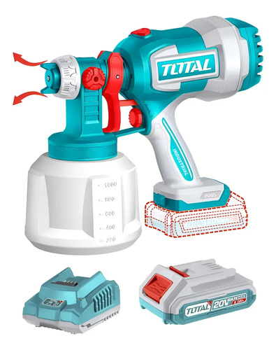 Pistola Para Pintura Inalámbrica Total 20v - Flujo 800ml P/m