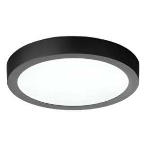 Luminaria Plafon Panel Led 18w Color Negro Redondo