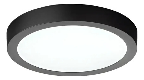 Luminaria Plafon Panel Led 18w Color Negro Redondo