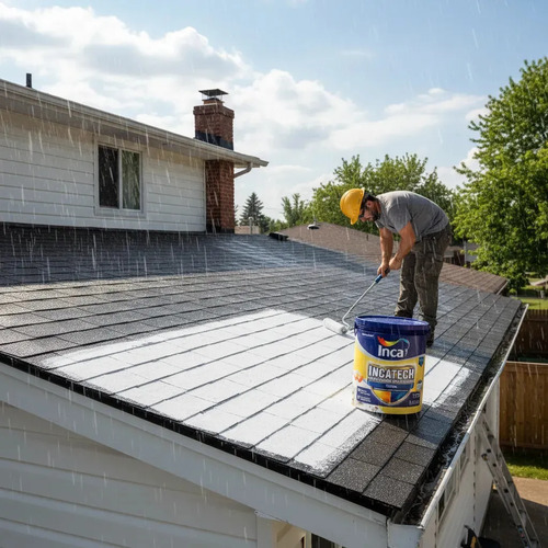 Membrana Líquida Inca 100% Impermeable Blanca 4kg Para Techos Y Frentes Blanco Mate