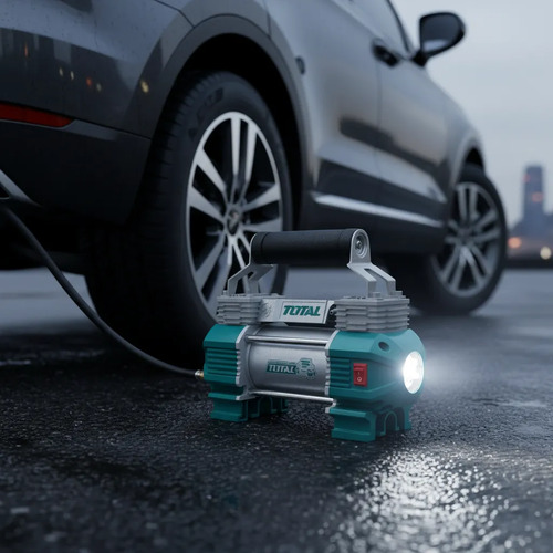Compresor Aire Para Auto 12v 110psi Con Luz Total Ttac2506 - Imagen 3