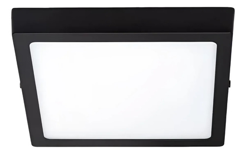 Luminaria Plafon Panel Led 12w Color Negro Cuadrado
