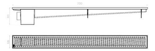 Desagüe Lineal Modular Cromado 70x7 Cm 4030 Herc - Imagen 2