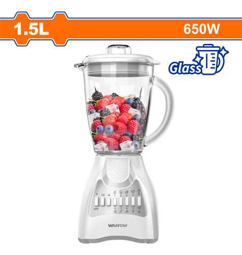 Licuadora Wadfow De 1.5 L Con Jarra De Vidrio Y 10 Velocidades, Blanca Blanco - Imagen 2