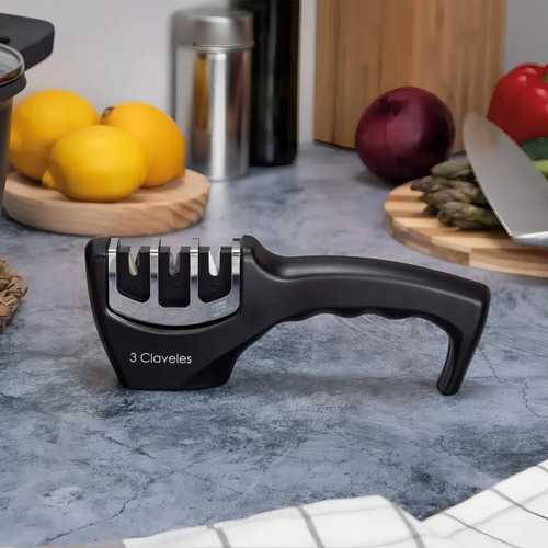 Afilador De Tres Pasos Para Cuchillos 3 Claveles - Imagen 3