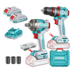 Kit Total 20v Llave Impacto 1/2'' + Percutor 66nm 2 Baterías