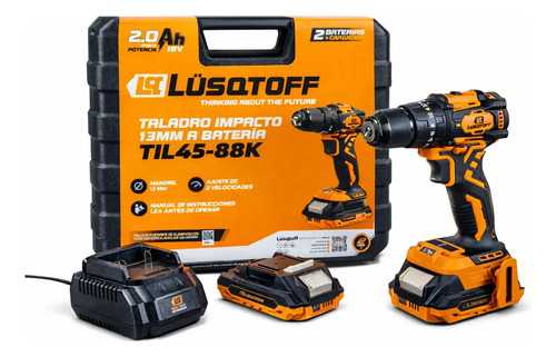 Taladro Impacto A Batería Lusqtoff 13mm 45nm C/ 2bat + Carg