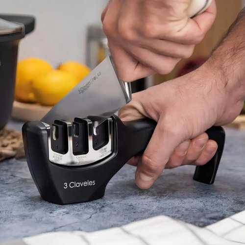 Afilador De Tres Pasos Para Cuchillos 3 Claveles - Imagen 2