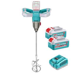 Mezclador Total 20v Sin Carbones, Pintura Mezcla, 2 Baterías