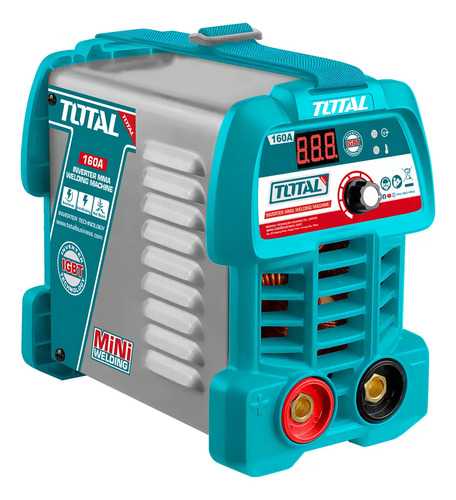 Soldadora Igbt Inverter Total Mma 160a, Electrodo, Pantalla Led - Incluye Accesorios Y Careta De Mano - Tw216049 Turquesa