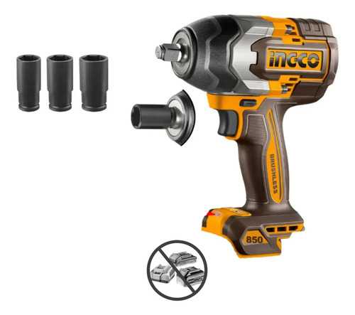 Llave De Impacto 850nm Sin Bateria Ingco Ciwli20851 Color Amarillo Frecuencia 50/60 - Imagen 3