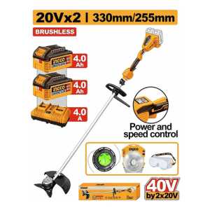 Desmalezadora M42 20v+20v 330mm/255mm Baterias 4ah Ingco