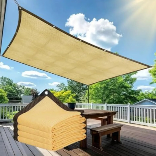 Toldo Beige Malla Sombra Slender - 3x4m + Kit De Instalación - Imagen 2