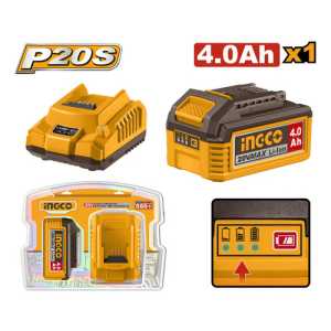 Set X1 Bateria 20v 4.0ah + 1 Cargador Ingco Fbcpk1012